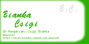 bianka csigi business card